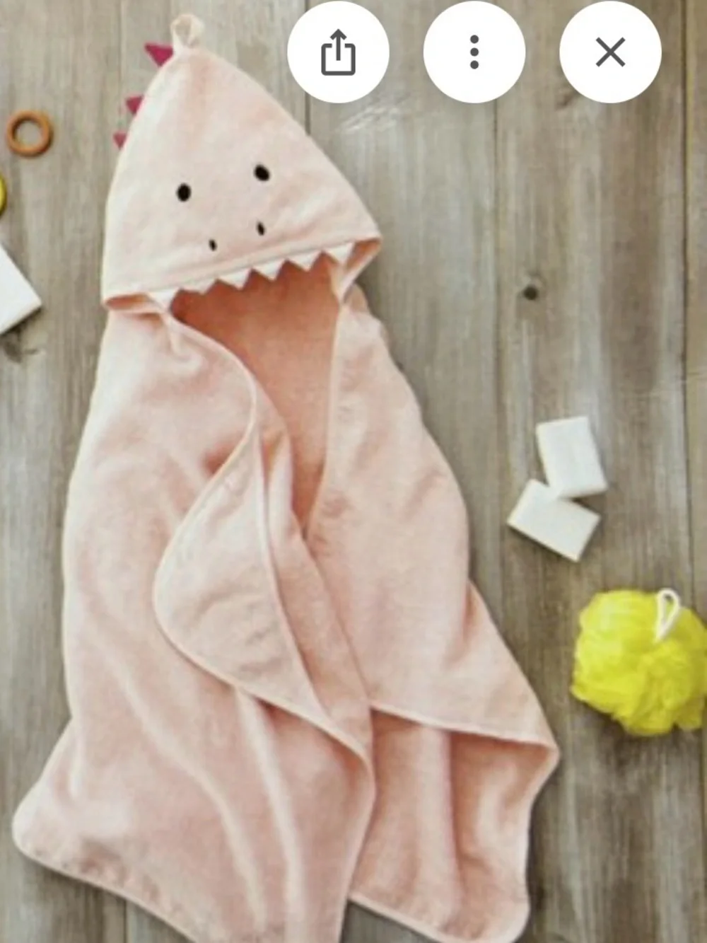 Pillowfort Pink Dinosaur Kid Hooded Towel 25